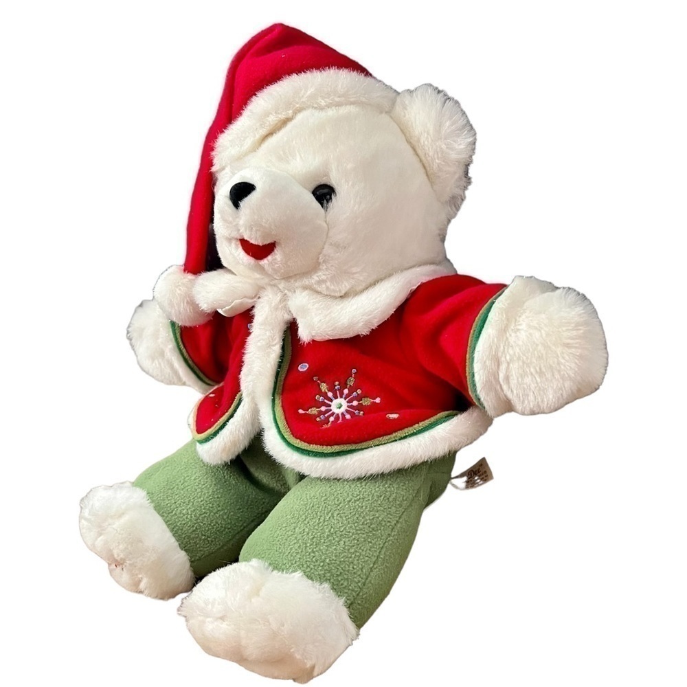 DanDee Christmas Teddy Bear Snowflake Friends Plush Sweater Hat 2005 15” - Picture 4 of 15
